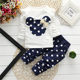 2023 Minnie girls Minnie polka dot set children's long sleeve two-piece set a generation of hair