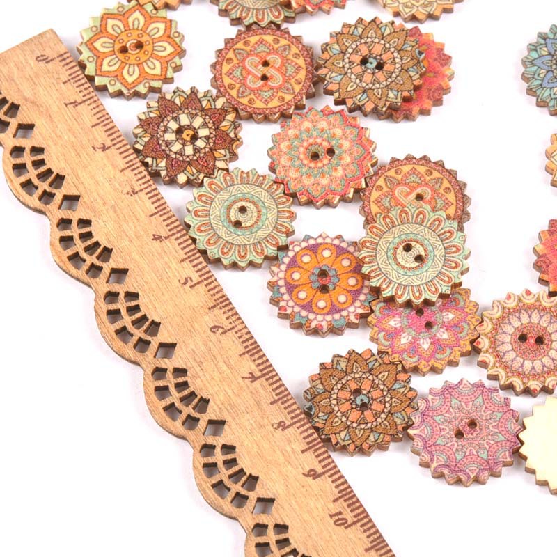 Vintage wooden pattern button AliExpress eBay hot sale Sun lace wave pattern round edge button