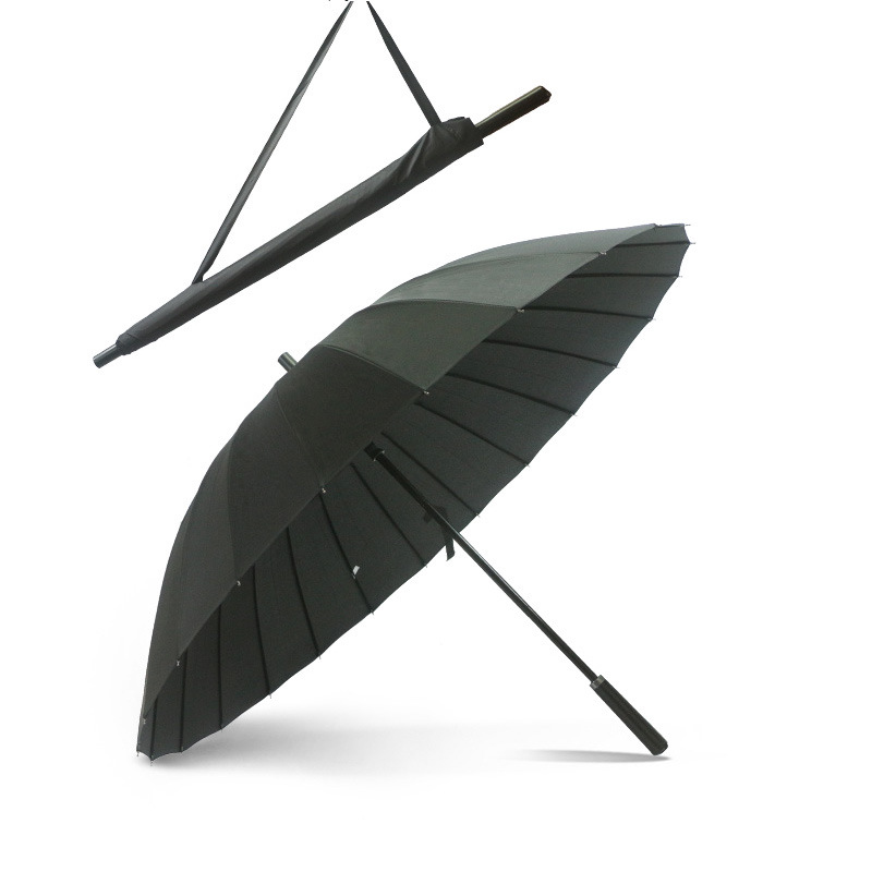 24 Bone Long Handle Umbrella Extra Large Windproof Business Straight Handle Umbrella Women's Double Straight Rod Sunny Umbrella Advertising Umbrella Printed logo