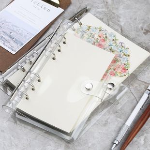 South Korea creative transparent pvc loose-leaf folder loose-leaf book small fresh grid horizontal line plan notebook Journal Book