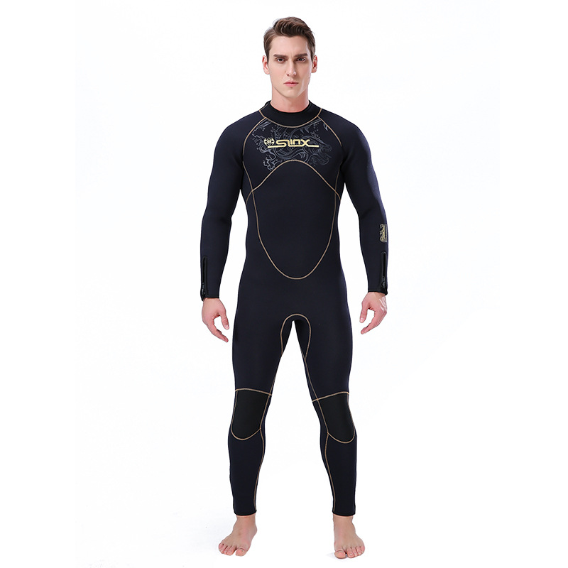 Wetsuit men's one-piece 5mm suede lining warm sun protection SLINX snorkeling suit one piece drop-shipping wetsuit wetsuit