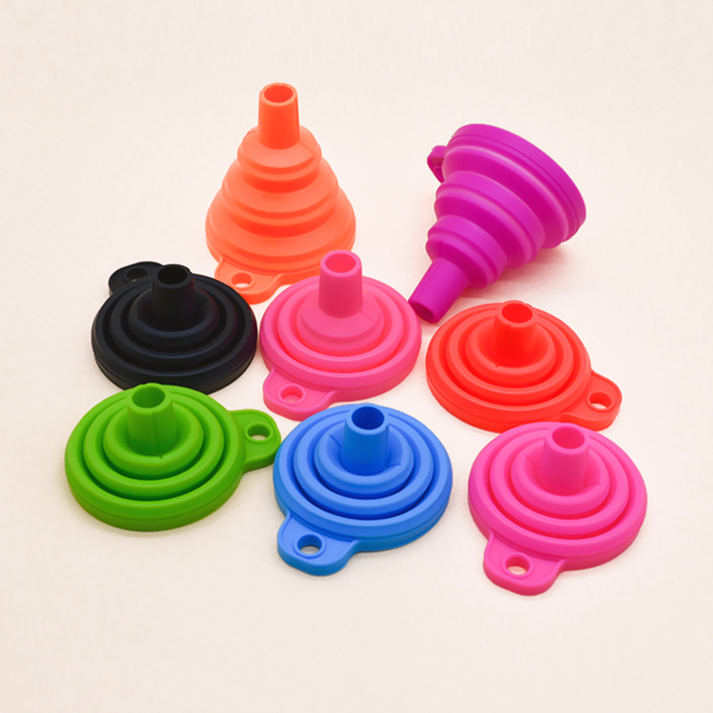 Portable foldable silicone funnel long neck funnel silicone foldable funnel retractable small funnel
