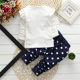 2023 Minnie girls Minnie polka dot set children's long sleeve two-piece set a generation of hair