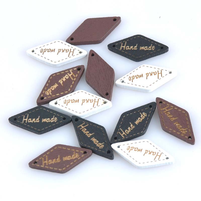 diy jewelry accessories Handmade word wooden nameplate button multicolor diverse spot wholesale