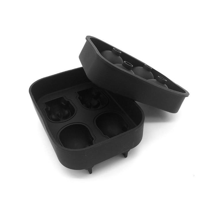 Silicone Ice Cube four-compartment bar DIY ice mold ice storage box silicone skull Ice Cube Ice Hockey Ice Cube mold