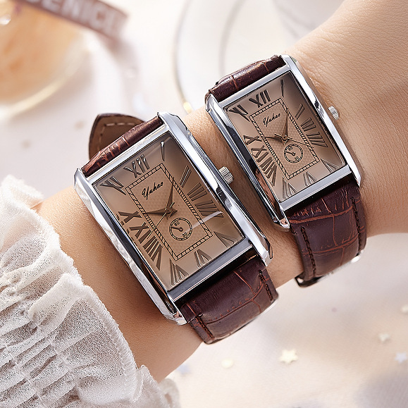 Brand Women's Couple Watch Korean Fashion Student Casual Belt Watch Men's Women's Quartz Watch