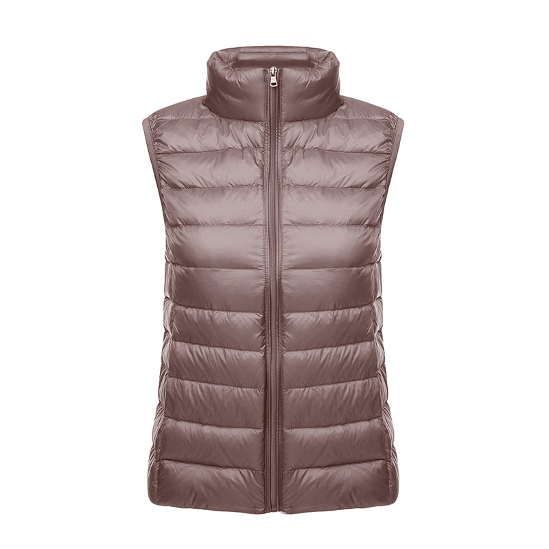 2024 autumn and winter new lightweight down jacket Korean women's stand collar vest plus size down vest liner Joker