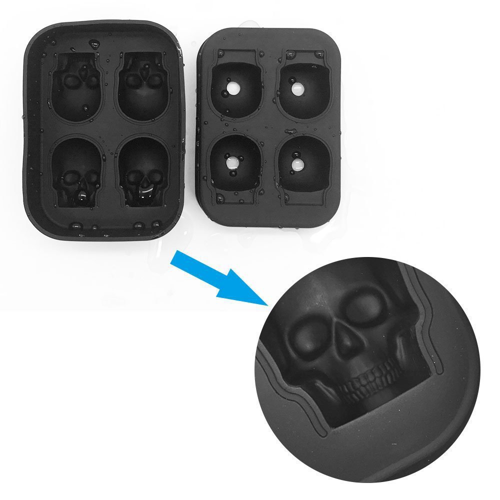 Silicone Ice Cube four-compartment bar DIY ice mold ice storage box silicone skull Ice Cube Ice Hockey Ice Cube mold