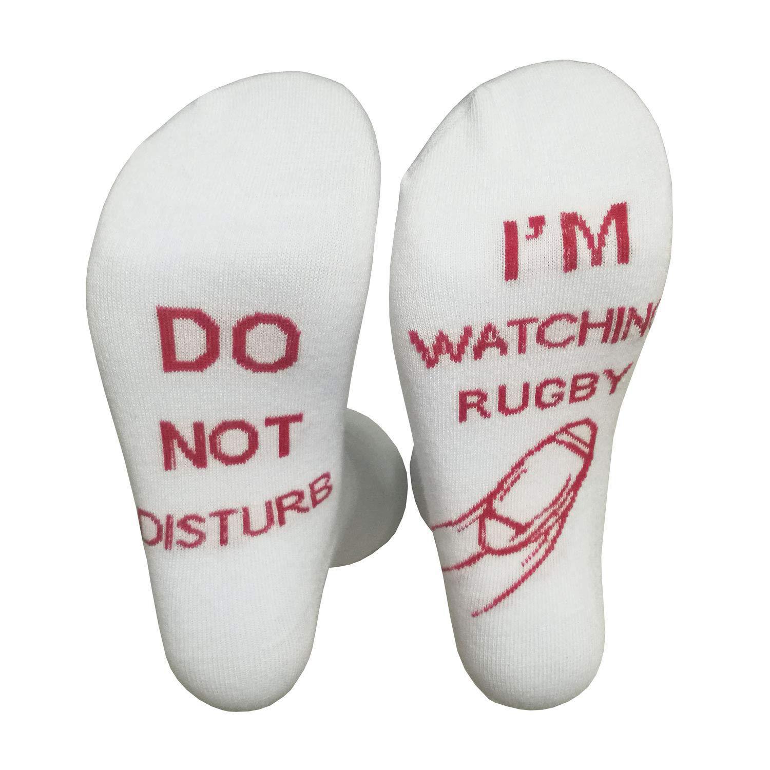 DO NOT DISTURB I 'M WATCHING RUGBY GOLF FOOTBALL SOCCER MIDDLE SOCKS