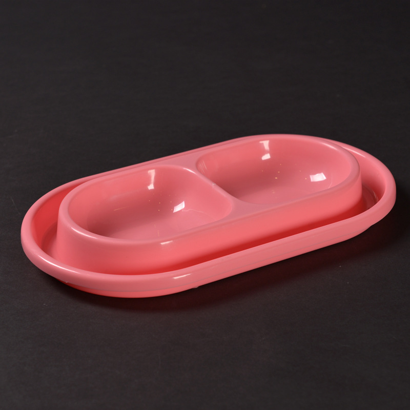 Troublemaker factory direct plastic pet dog bowl double bowl pet bowl anti-ant dog bowl tableware
