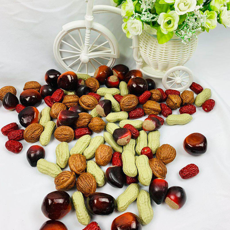 Factory supply simulation jujube peanut model plastic fake nuts chestnut walnut props home decoration photography props