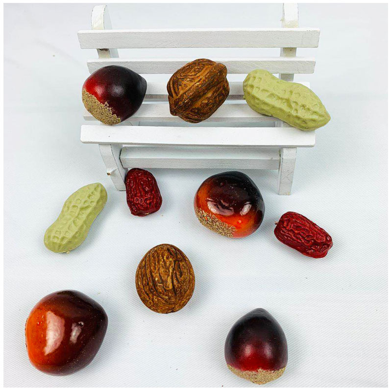 Factory supply simulation jujube peanut model plastic fake nuts chestnut walnut props home decoration photography props