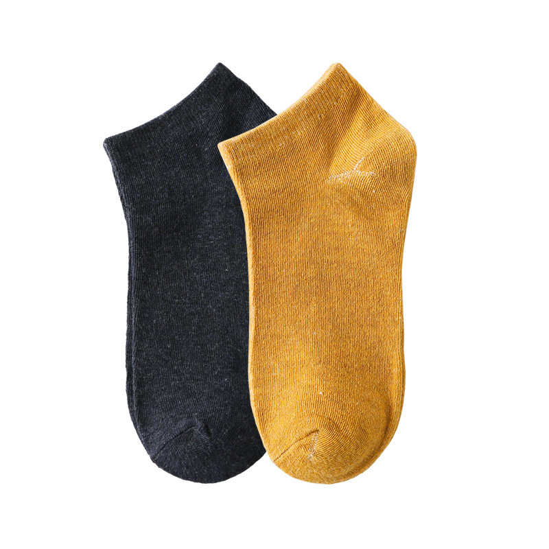 Men's Boat Socks Naked Socks Solid Color Couple Socks Vintage Solid Color Cotton New Cotton Sports Socks