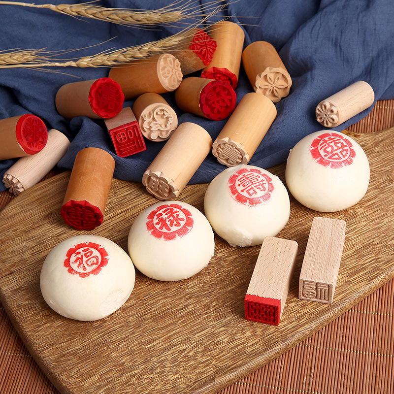 Wooden seal moon cake seal steamed bread seal pasta seal pan cake wooden seal seal solid wood seal
