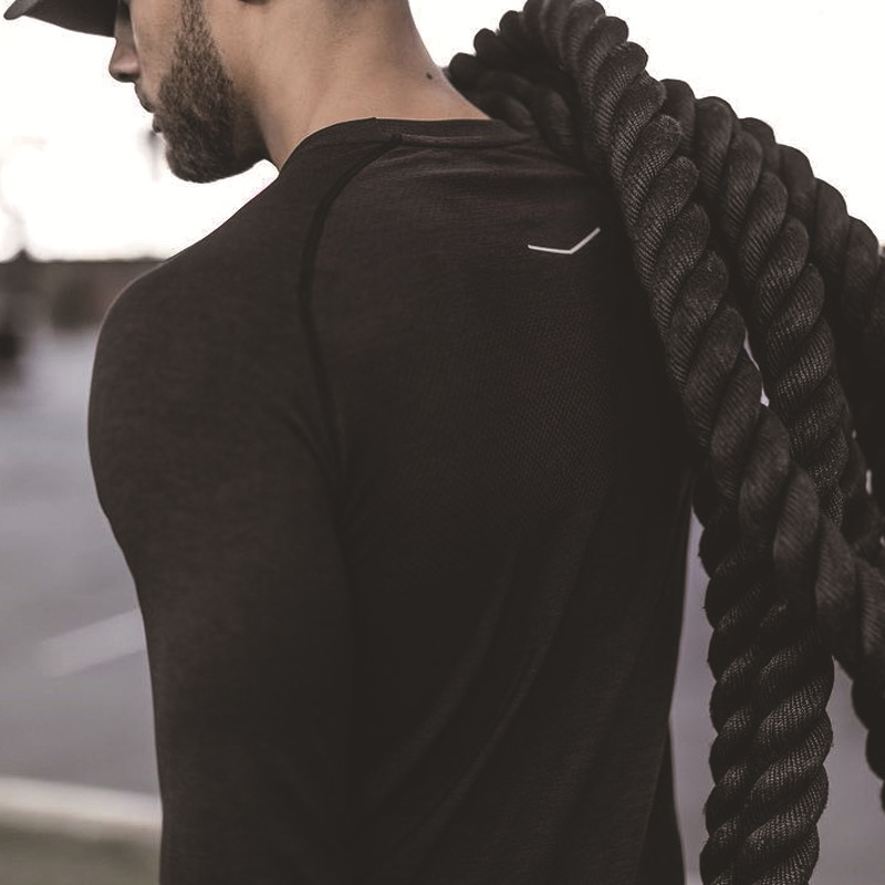 [Foreign trade cross-border exclusive] fitness men's spring and autumn sports leisure quick-drying stretch long-sleeved T-shirt running