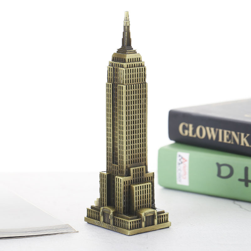Cross-border Hot Sale New York Empire State Building Metal Crafts Architectural Model Ornaments Modern Home Creative Gifts