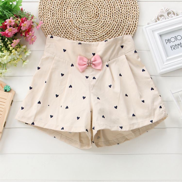 One-piece delivery Korean style summer girls' bow shorts medium and big children's casual girls' shorts children's clothing wholesale