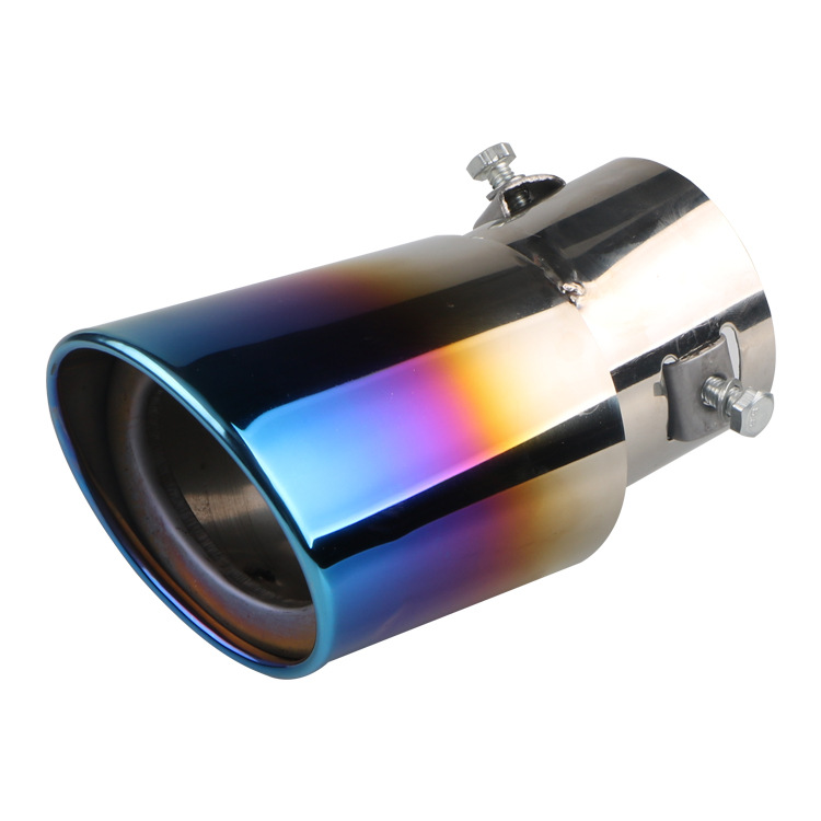 Automobile universal tail throat exhaust pipe baked blue stainless steel universal car decoration modification muffler accessories