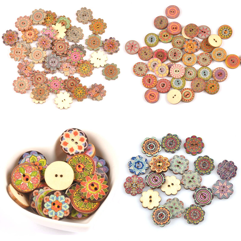 Vintage wooden pattern button AliExpress eBay hot sale Sun lace wave pattern round edge button