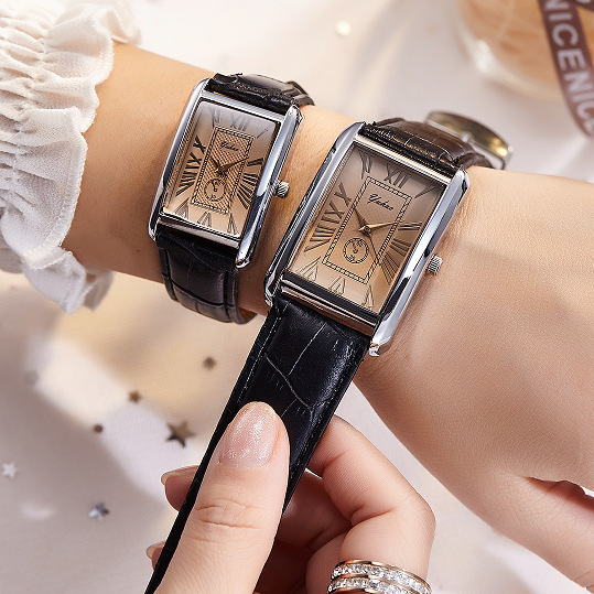 Brand Women's Couple Watch Korean Fashion Student Casual Belt Watch Men's Women's Quartz Watch