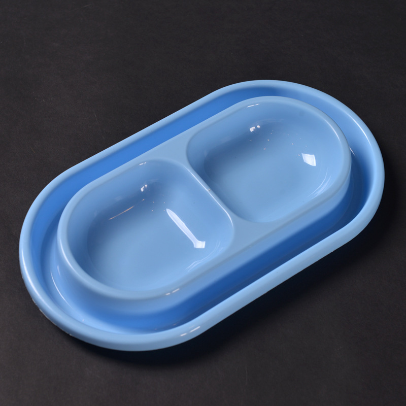 Troublemaker factory direct plastic pet dog bowl double bowl pet bowl anti-ant dog bowl tableware