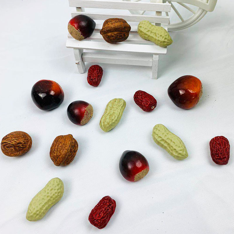 Factory supply simulation jujube peanut model plastic fake nuts chestnut walnut props home decoration photography props
