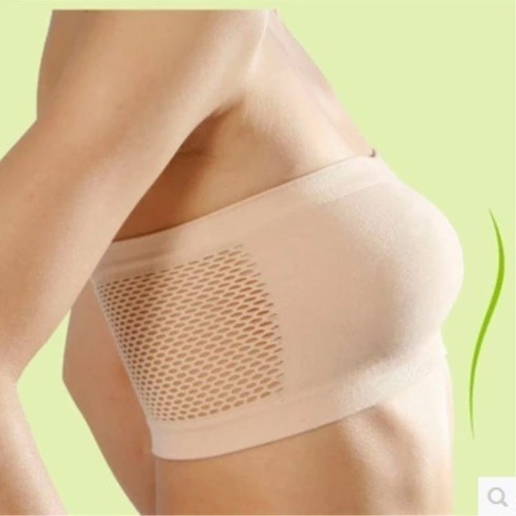 Cross-border summer mesh breathable Joker tube top seamless wrap breast tube top anti-running sports chest