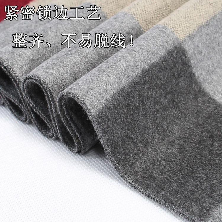 2024 new men's scarf European and American autumn and winter leisure warm brushed men's scarf plaid manufacturers wholesale