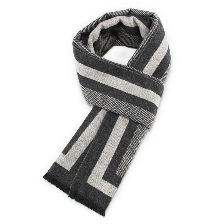 2024 new men's scarf European and American autumn and winter leisure warm brushed men's scarf plaid manufacturers wholesale