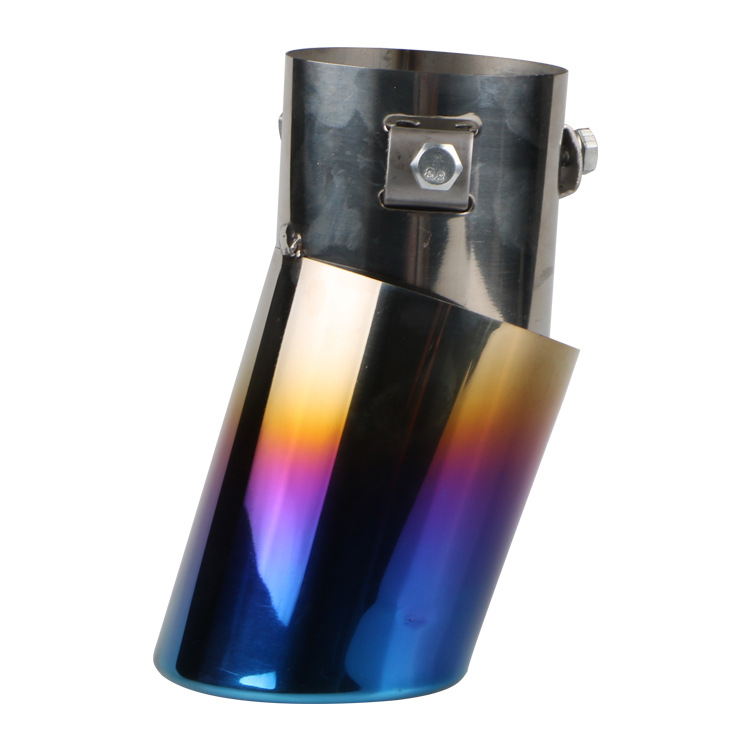 Automobile universal tail throat exhaust pipe baked blue stainless steel universal car decoration modification muffler accessories