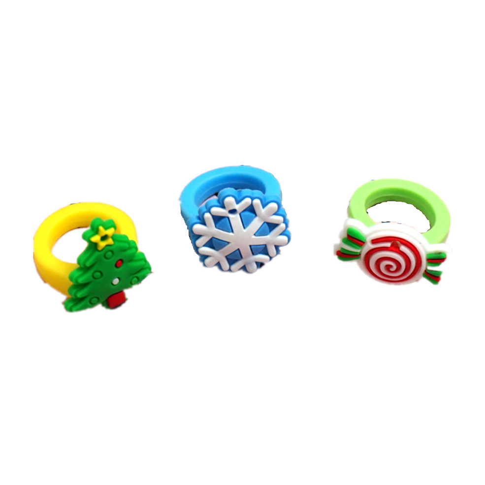 pvc children's cartoon ring South Korea Korean diy ring silicone ring Christmas Halloween Party Ring