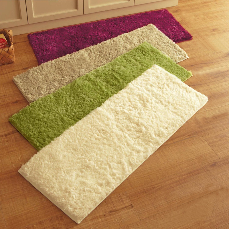 Plush Entry Kitchen Bathroom Door Non-slip Mat Door Mat Long Bedroom Carpet Bedside Blanket Foot Mat