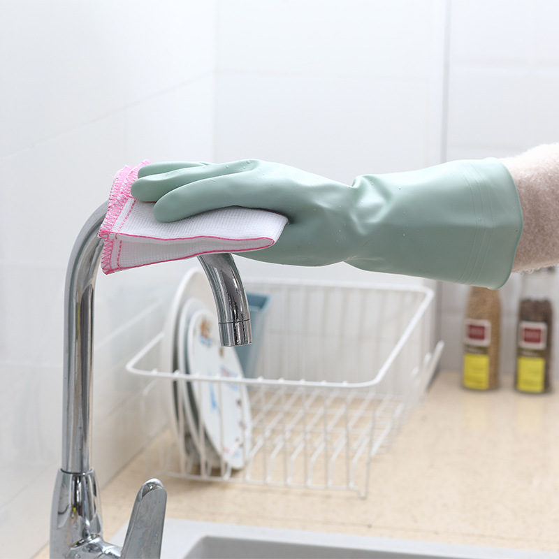 Dishwashing gloves women waterproof rubber latex thin kitchen durable laundry clothes rubber plastic cleaning household T
