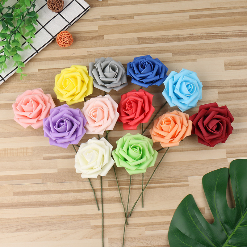 メーカーはpe花托泡花頭シミュレーションバラ花頭結婚祝い砂糖箱部品を提供しています。|undefined