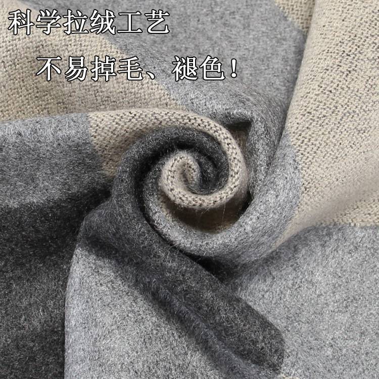 2024 new men's scarf European and American autumn and winter leisure warm brushed men's scarf plaid manufacturers wholesale