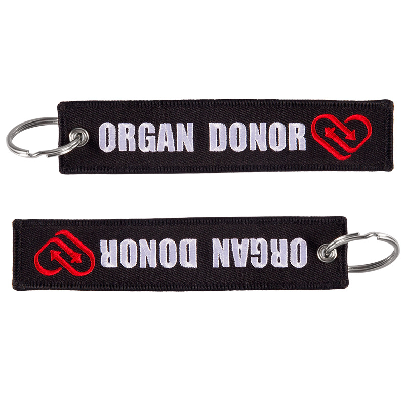 速賣通亞馬遜ORGAN DONOR時尚流行汽車配件電腦繡花鑰匙扣