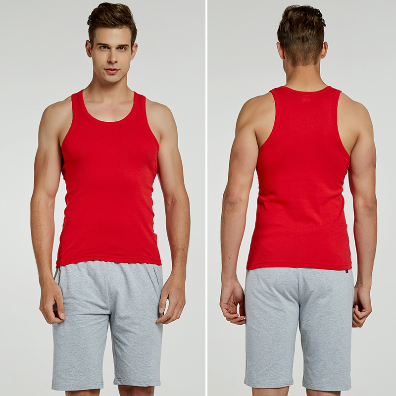 Factory direct supply men's vest Cangnan origin bottoming year red cotton wedding Men's vest wholesale