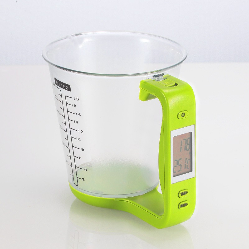 Household kitchen electronic scale milk powder mixing electronic measuring cup baking measuring cup 1KG scale independent station Amazon