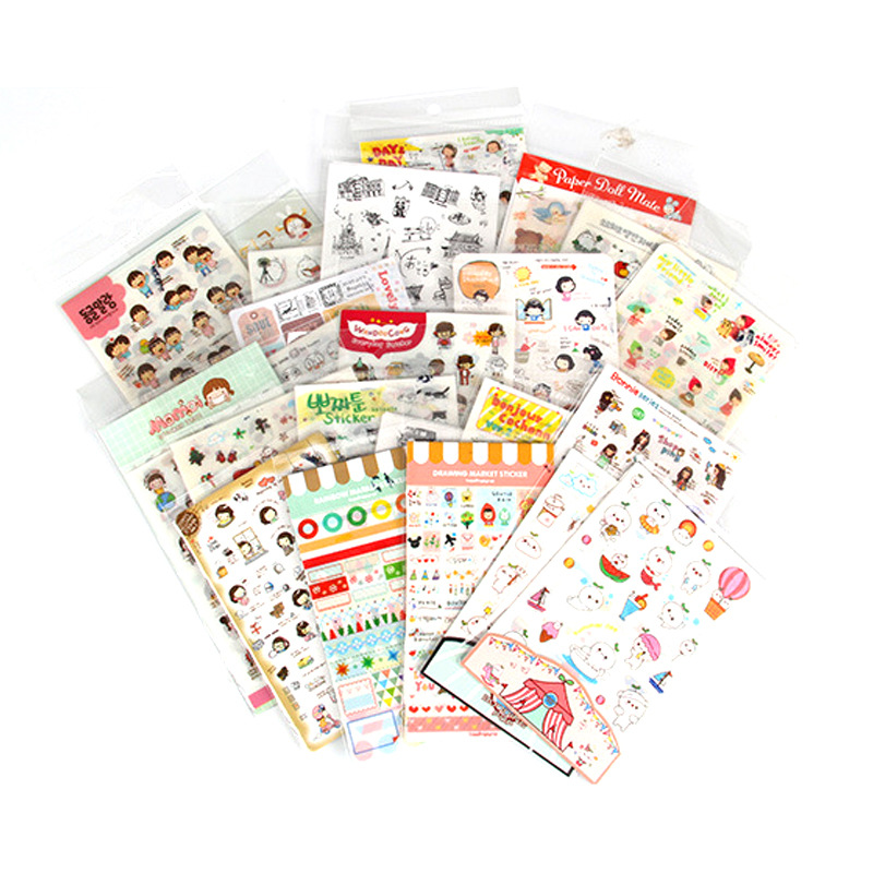 Multi-style cute cartoon creative transparent diary mobile phone stickers hand account peripheral decorative stickers 34