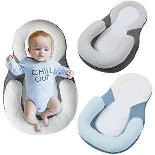 Cross-Border baby shaped pillow anti-deflection head correction newborn baby pillow newborn anti-rollover mattress