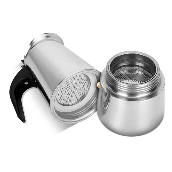 Cross-border hot stainless steel mocha pot European coffee cup portable electric coffee pot in stock wholesale
