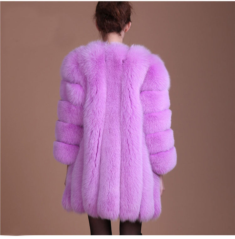 European and American imitation fur coat women's new autumn and winter fox fur mid-length artificial fur fur coat