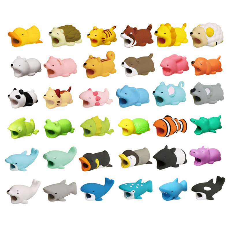 Factory Direct sales Animal Model 36 cartoon bite data cable protective cover anti-break data cable protector