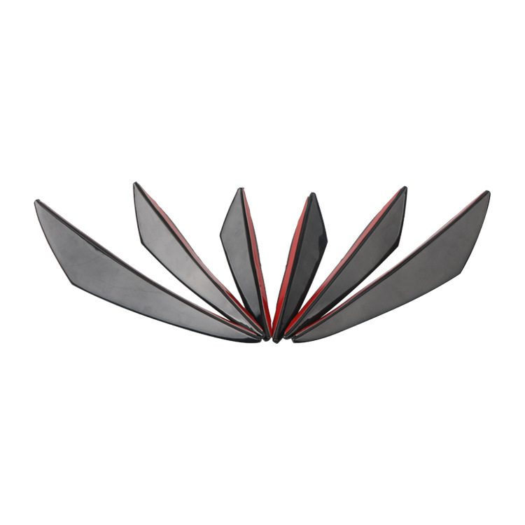 Car modified spoiler universal 6-piece bright black crescent air knife universal small surround front bumper spoiler