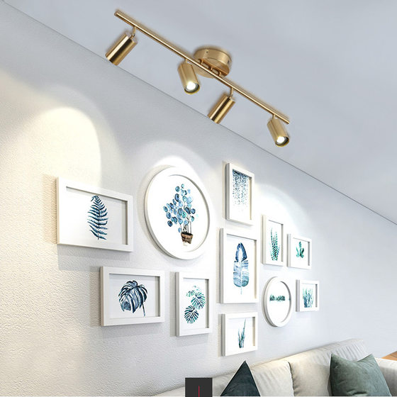 Golden spotlights Nordic style living room cafe bar restaurant cloakroom ceiling mounted track lights