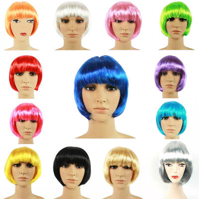 Cross-border exclusive supply BOB head color wig BOB headgear party supplies student head wig short hair manufacturers direct supply