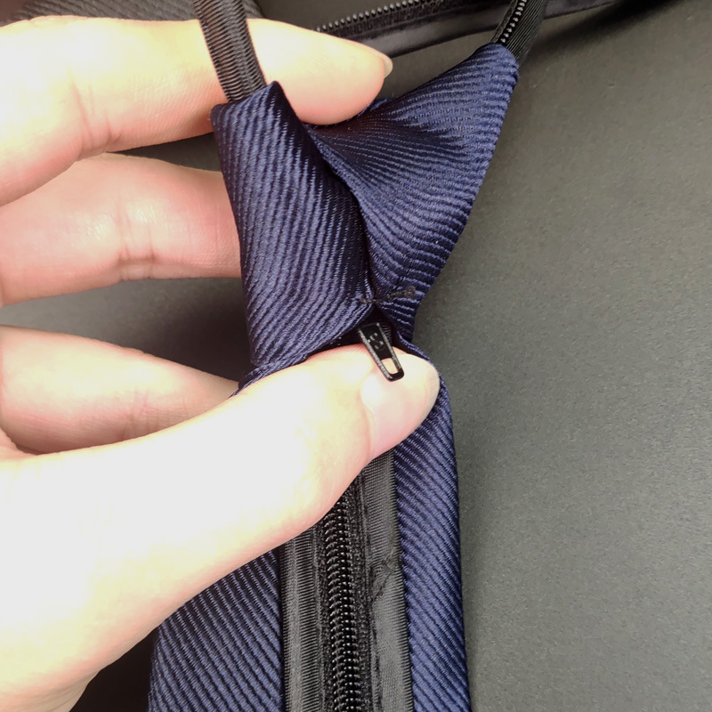 Factory direct customizable polyester silk knot-free twill men's tie 8cm lazy solid color zipper tie