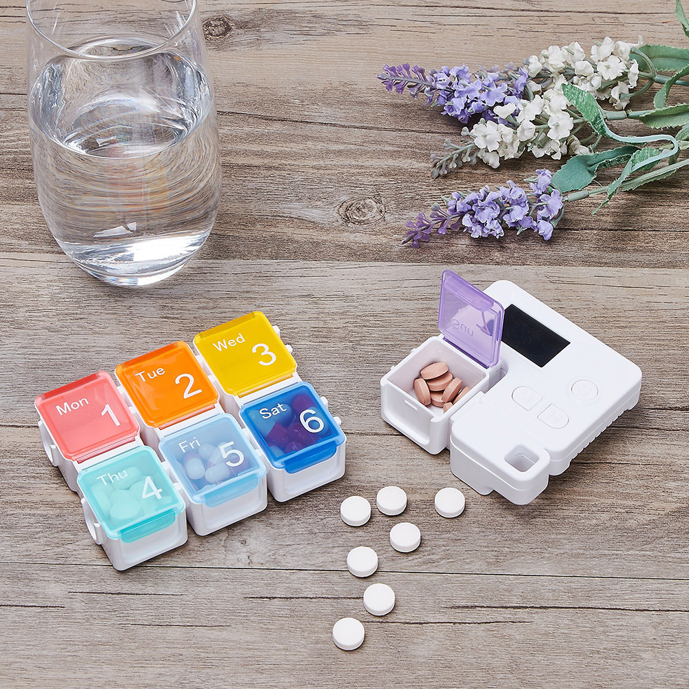 Portable Split Pill Box Intelligent Timing Reminder Electronic Pill Box Drug Tablets Pill Storage Box