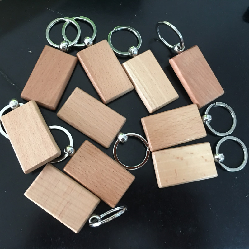 Wholesale in stock wood products solid wood creative key ring beech wood key chain pendant home supplies
