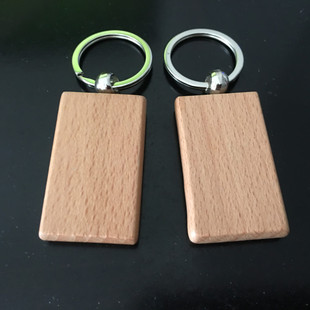 Wholesale in stock wood products solid wood creative key ring beech wood key chain pendant home supplies